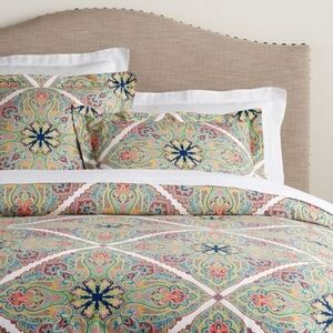 Pottery Barn Colorful Penelope Medallion Full Queen Duvet Cover Sham Set